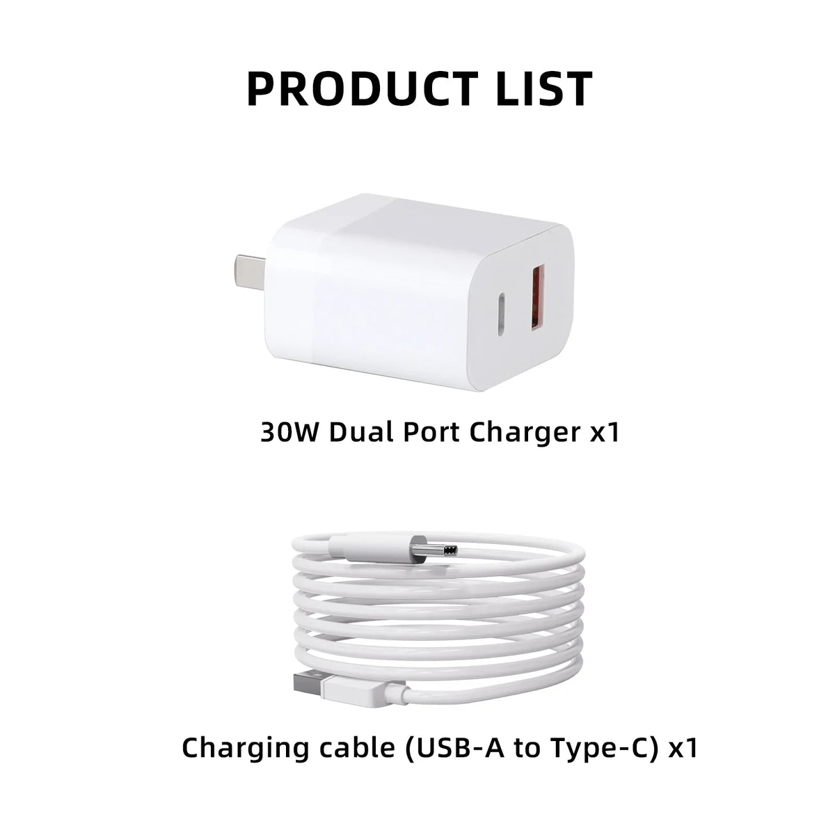 30W Dual-Port Parts Pro Type-C with Charging Cable 2/Mini for Mini 3 Charger Charging