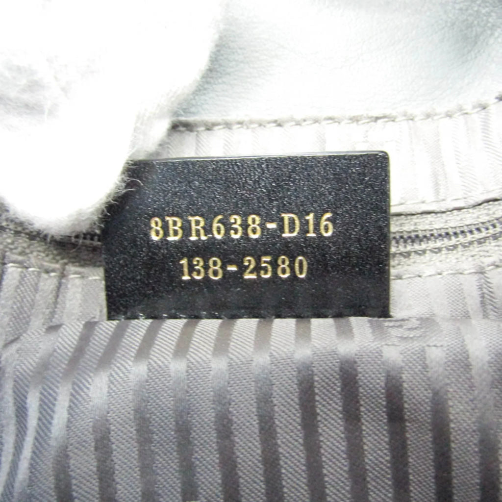 Gray (Good) Women's Leather Big Fendi Bag Mamma 8BR638 Pre-Owned Bucket Shoulder