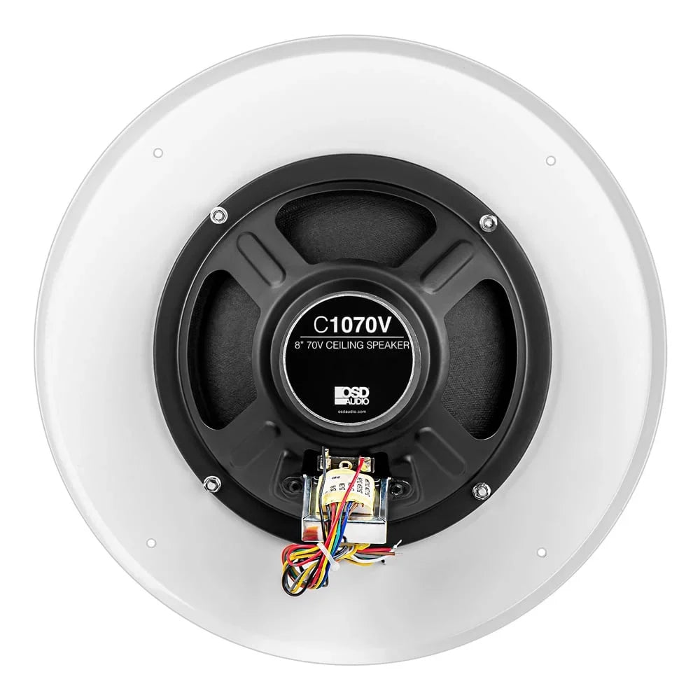 8" C1070 Speaker Single) Audio (White, 70V In-Ceiling Commercial Tap