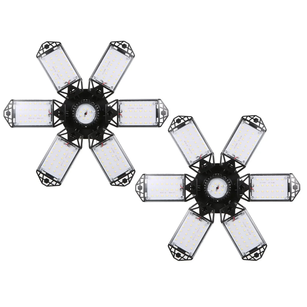 Folding Base with Deformable Adjustable 160W A Workshop 152LEDs 6 Light Basement Garage Gym Kit Ceiling Garage C85-265V Holder Lamp Panels Warehouse 2PCS Neoglint for Foldable Socket E26/E27