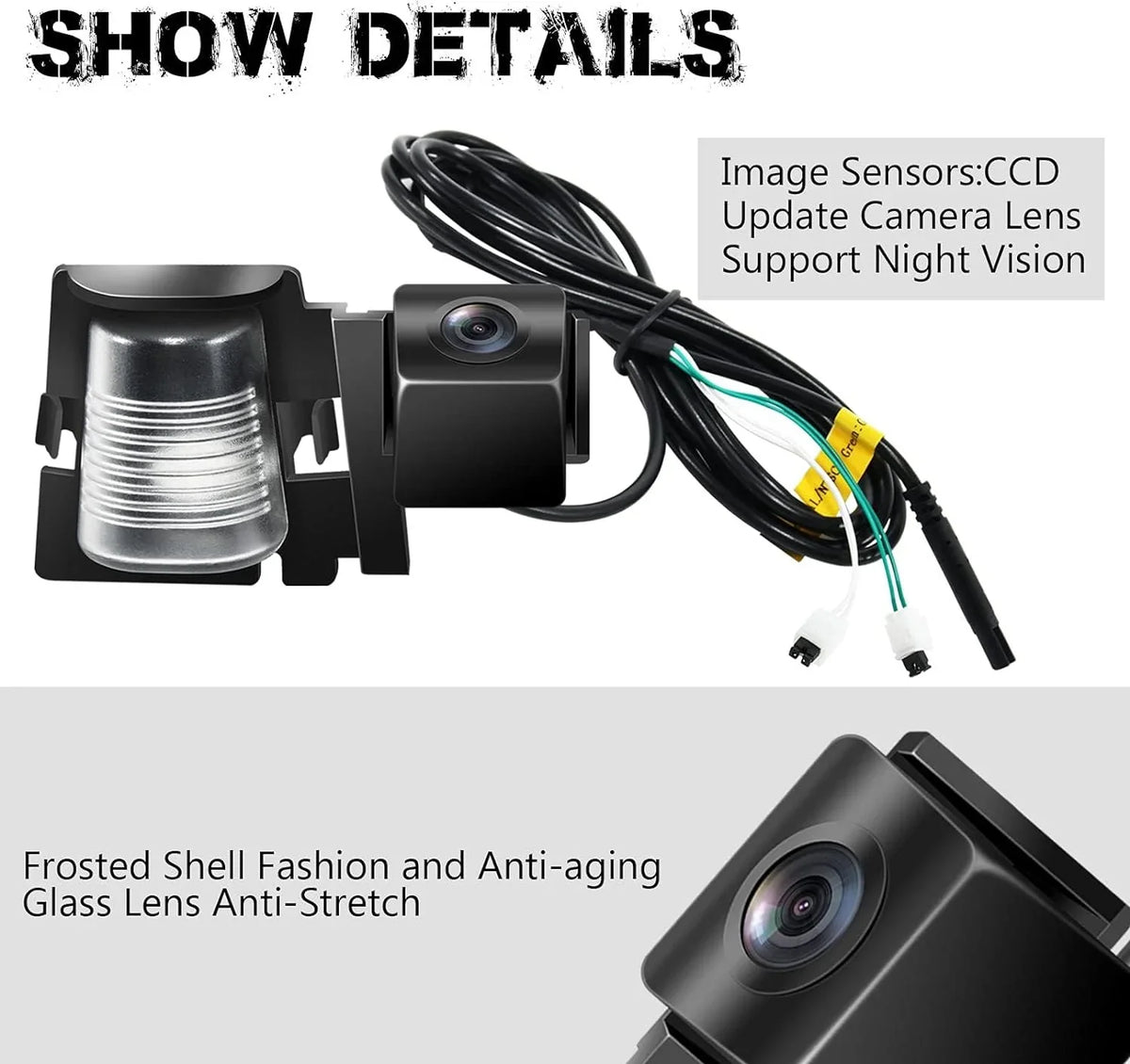 License Wide Plate Reverse Backup Camera View Mouting Jeep on Moistureproof Parking Bracket Vision Wrangler 170° for Rear Camera 2007-2018 Aftermarket