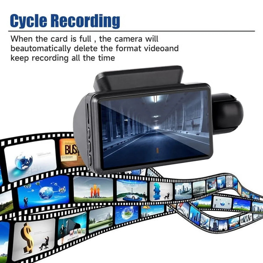 Dash Camera 1080P G-Sensor Dash Loop Vision Wide Angle Recordin Front Night Cam and 170° Rear