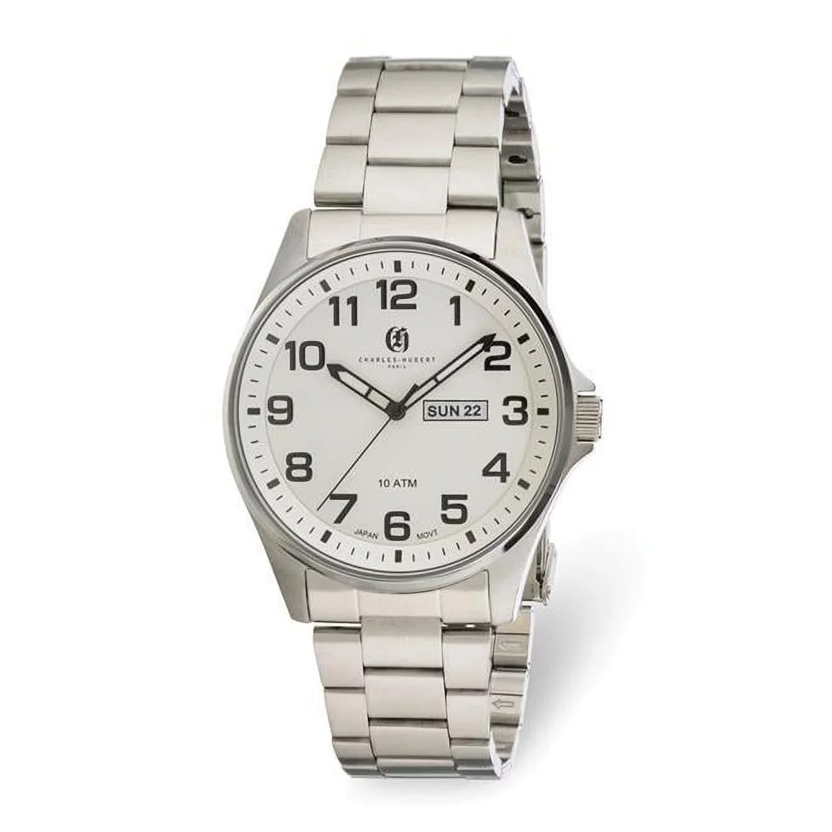 Watch Dial Hubert Charles Stainless Gold Finest Steel White