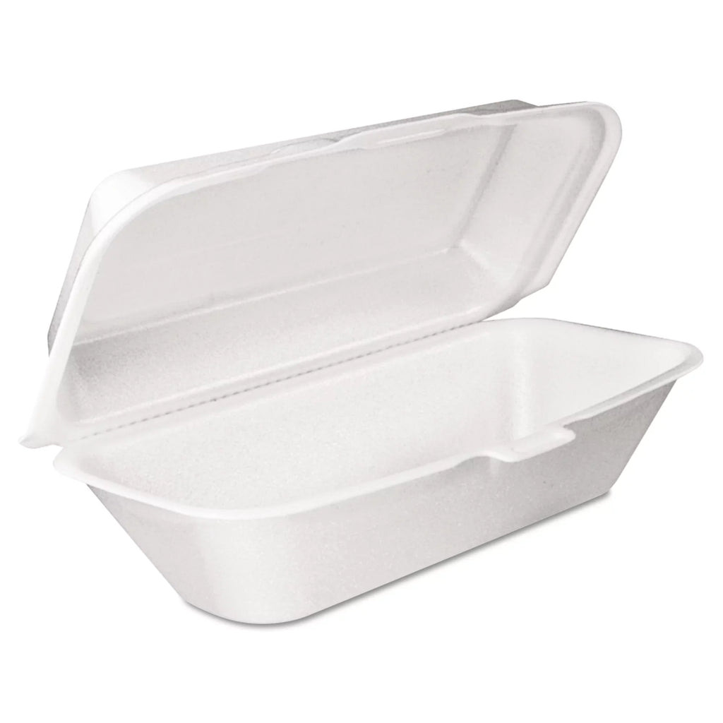 4 Lid with White, Container Hoagie 3.3, Foam -DCC99HT1R Lid, Container, 125/Bag, x Hinged x Bags/Carton Dart Removable 5.3 9.8