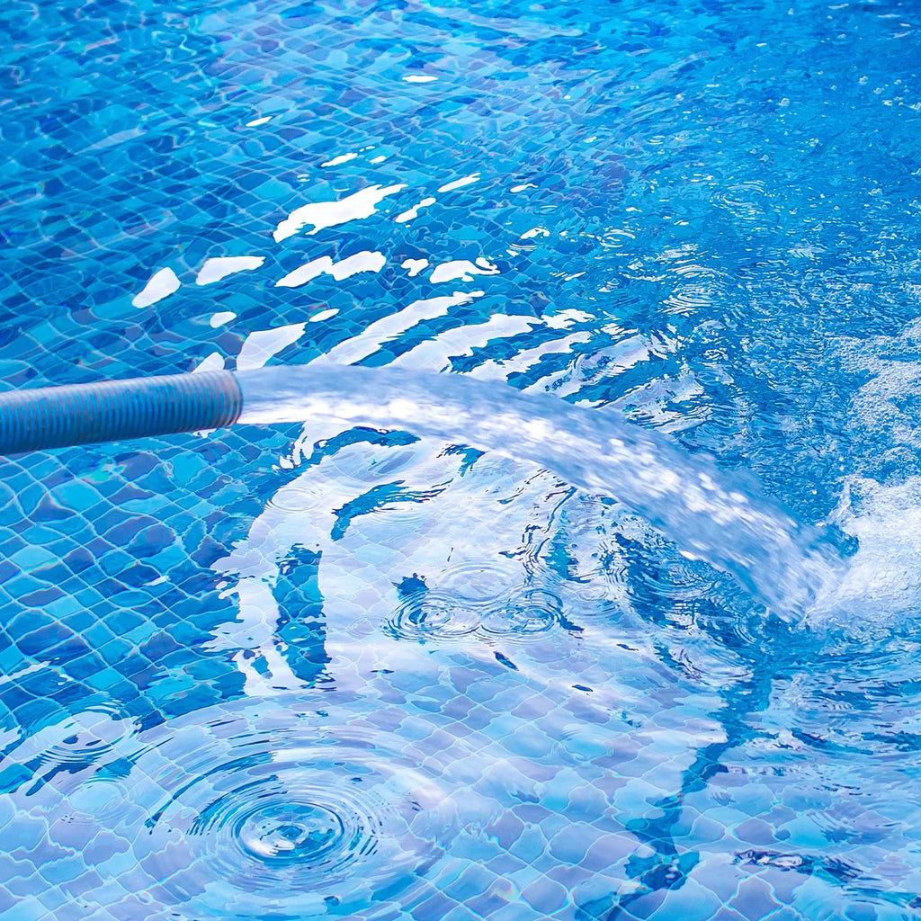 Lay Pool Swimming Hose Reinforced Lightweight 49ft Discharge Flat 4" Backwash Hose for