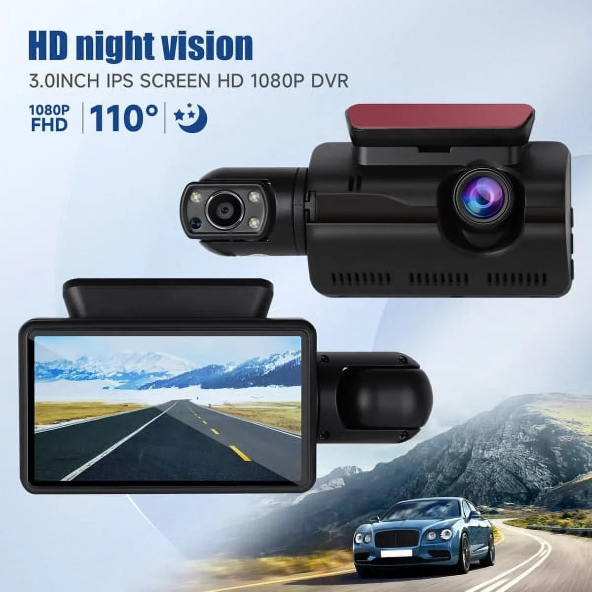 170° 1080P G-Sensor Front Wide Recording, Night Camera and Loop Cam Dash Dash Rear, Vision Angle,