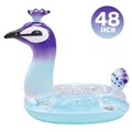Alin Raft Swimming Party for Moisture Designed Inflatable Decorative Peacock Float Kids Inch Glitter Toys Beach Valves Fast Summer Game with Pool | Lounge Pool 48