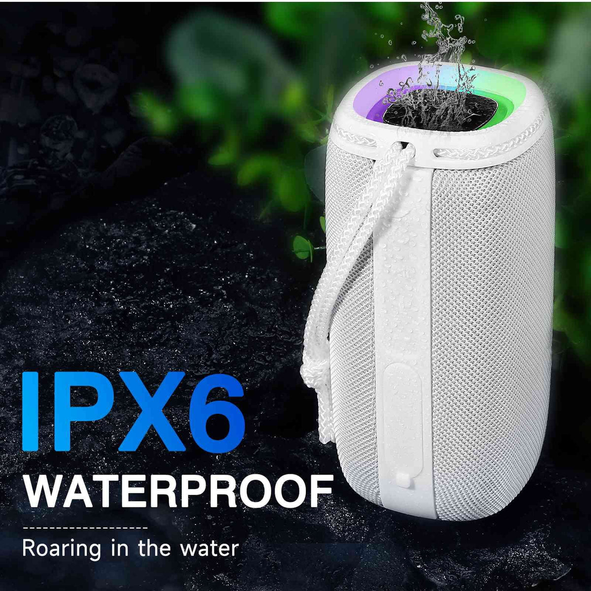 360° Surround Portable for Sony Pairing, True Moistureproof Xperia IPX5 Speakers UrbanX - Sound Bluetooth XA1 BT5.3, Plus Speaker Scorpio with Series Bass, Punchy Wireless White Speaker,