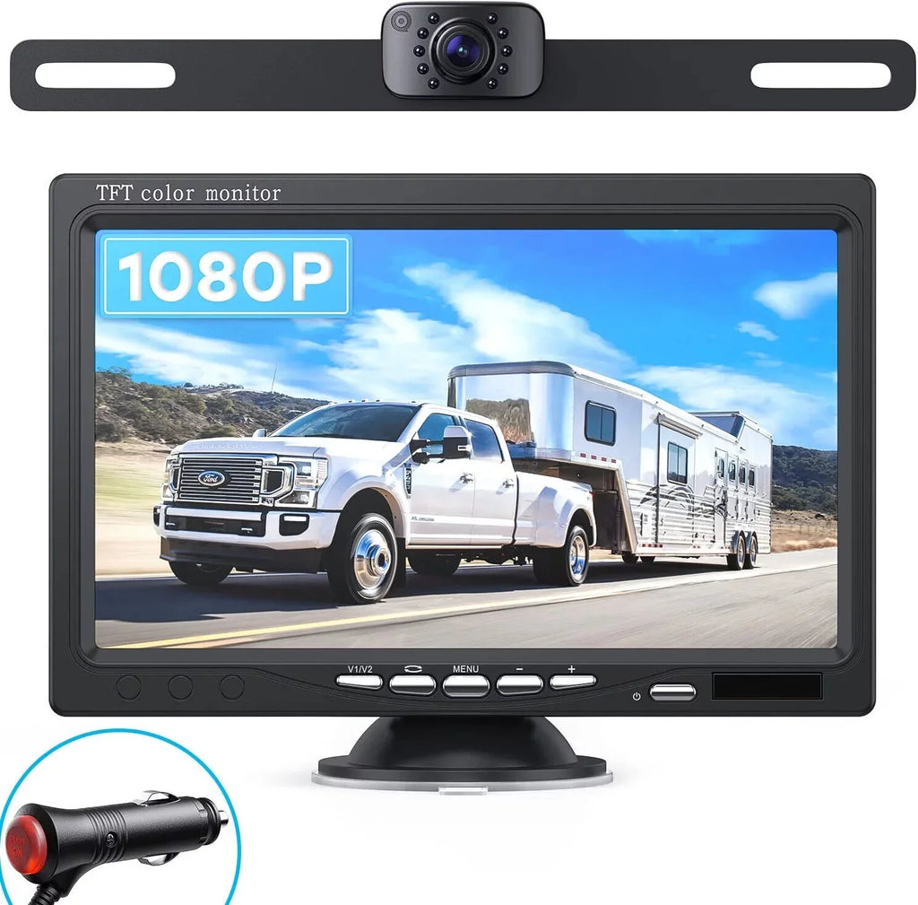 up eRapta View Camera IP69 Monitor Backup Moistureproof Back Lines 7'' & 1080P Night for Truck AY7 Rear Front Camera Grid or Vision Car