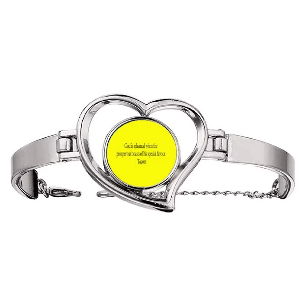 Wire Qoutes God Famous Prosperous Healing Bracelet Jewelry Bangle People Heart