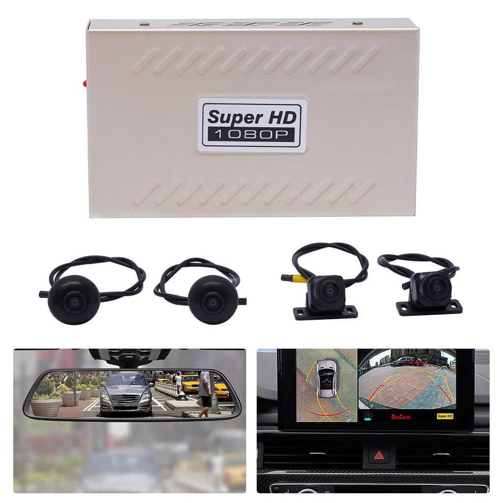 Recording Night System 4-Camera 1080P Bird Kit 360° Recorder View ZhdnBhnos Rear Panoramic View Vision Car