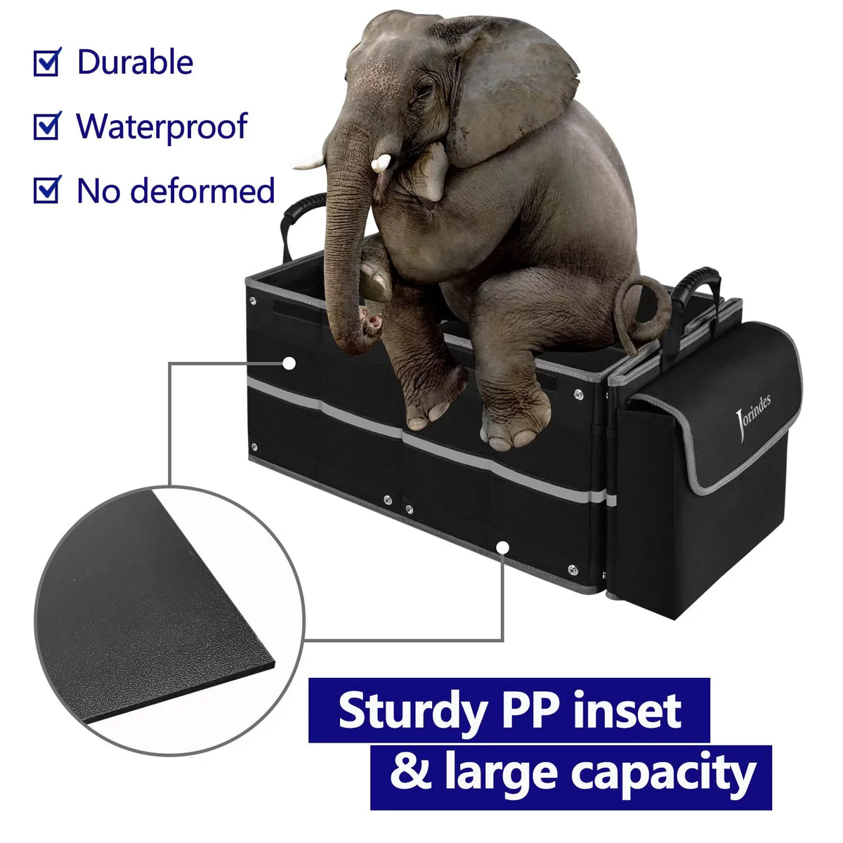 Moistureproof 3 Organizer Car Trunk Collapsible Truck,Van Vehicle Cooler Organizer proof Leak Car for Bag, with Compartments Suitable for Sedan, Suv, Insulated