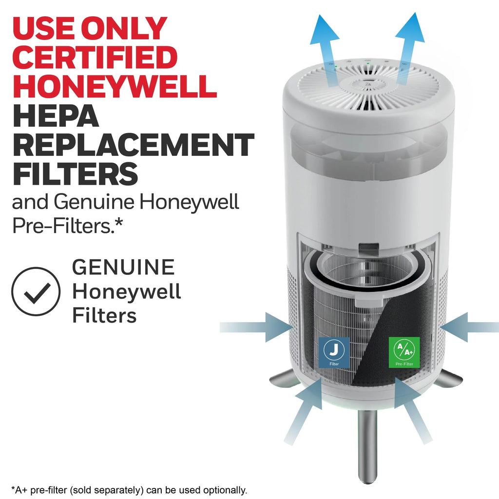 Designer Honeywell HPA830W Tower, ft, 190 sq Series White, Air Purifier