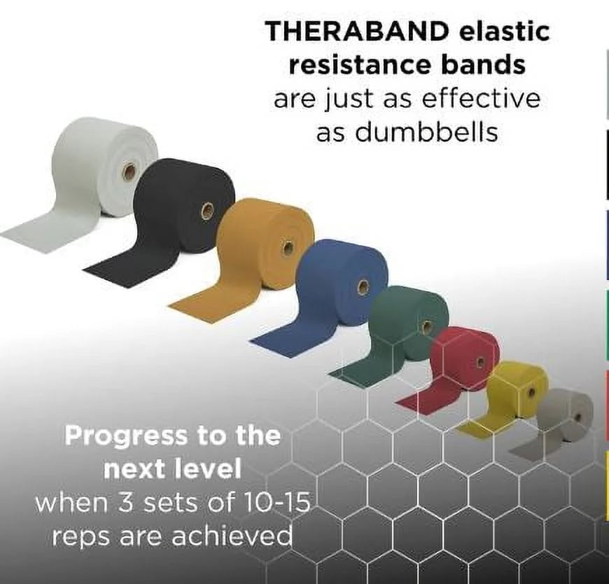 Professional Yard 6 Roll Silver Bands, Resistance Theraband Latex Resistance Level: