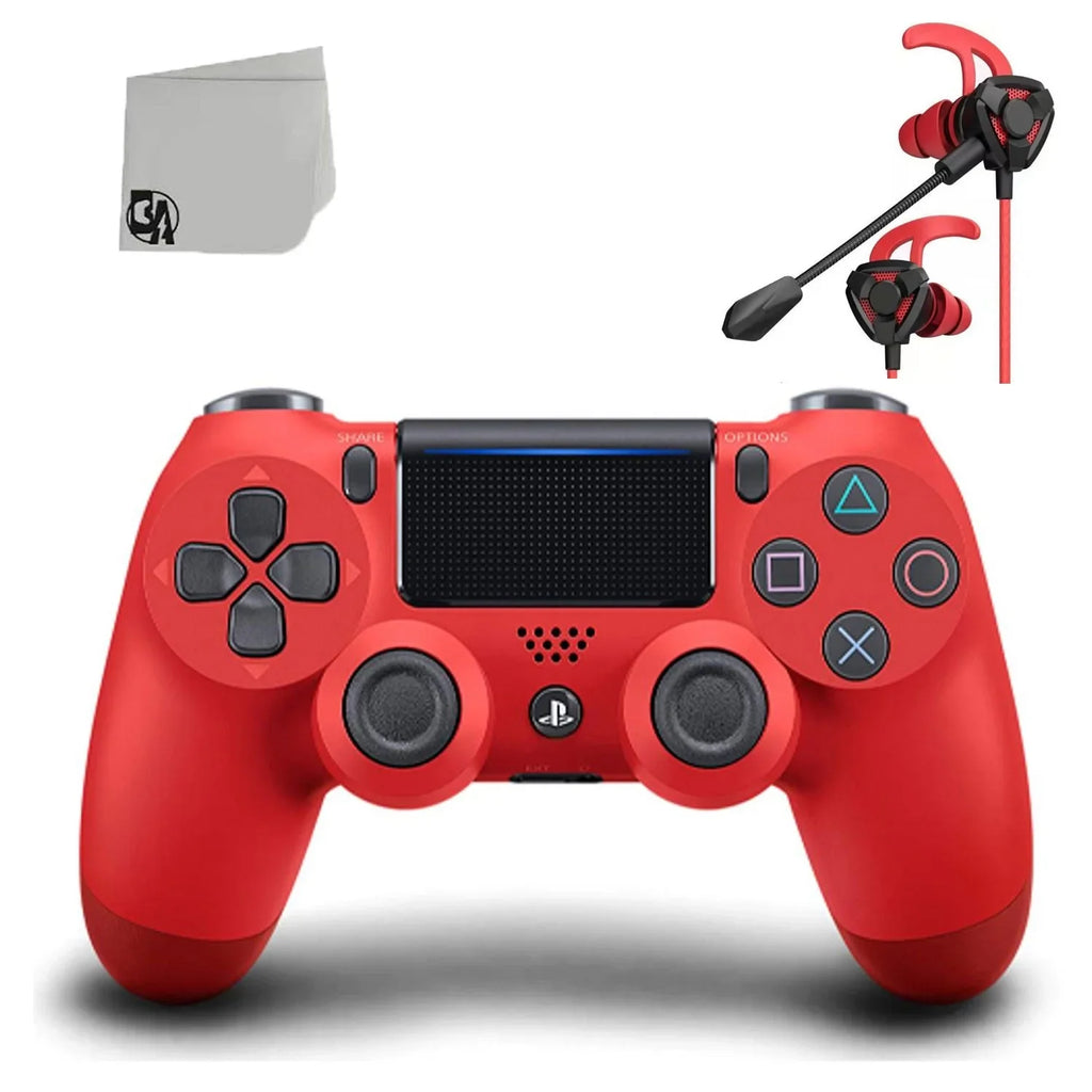 Like Dual Red + New) For Controller Gaming Earbuds Wired PS4 (Refurbished: Shock Pre-Owned Sony Bundle Console