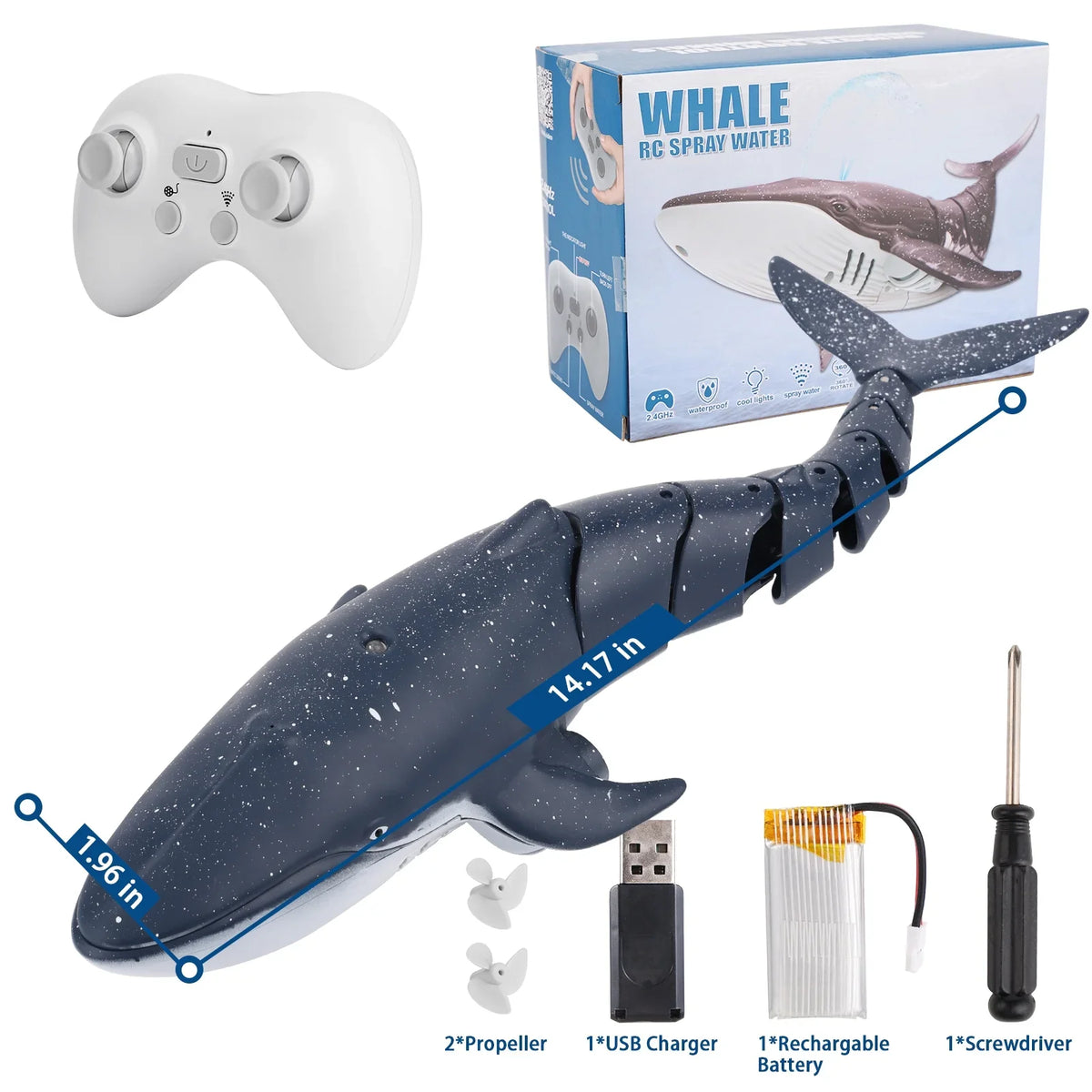 Shark Remote Vessel Toy Kids, Toys, Swimming Pool Toys, Pool Moisture Whale Vessel Control Ant for Toys Class Spray for Boys Diving Girls, for