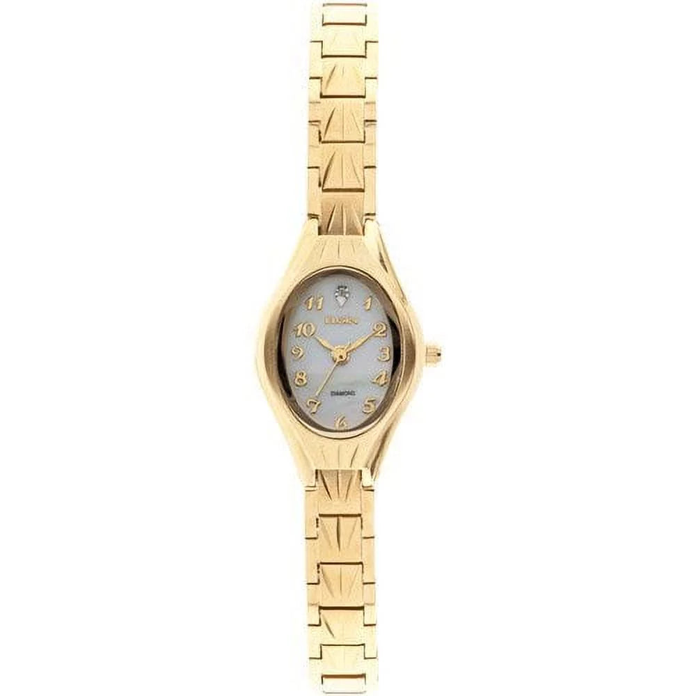 Female with Gold Adult Watch in Oval Stainless Steel(EG9759) Elgin Analog Dial