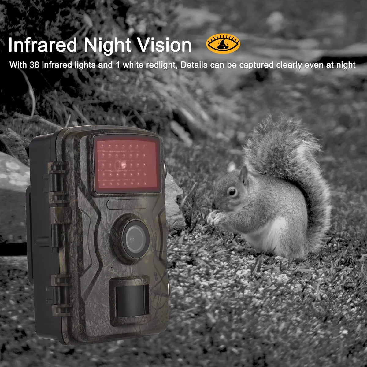 IP66 1080P Activated Camera Inch Time Eccomum Screen Camera Infrared Camera with Tracking Trigger Supports Trail Motion Night Color Moistureproof 2.0 16MP 0.8s Wildlife Vision