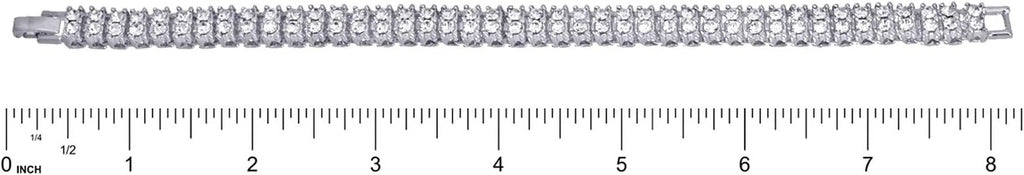 16" and Luxury Double 2 Row Plated 18" Silver Tennis 3 Hip Set Hop pc Bracelet + Chain 8"