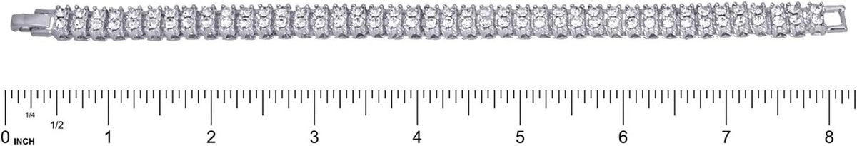16" and Luxury Double 2 Row Plated 18" Silver Tennis 3 Hip Set Hop pc Bracelet + Chain 8"