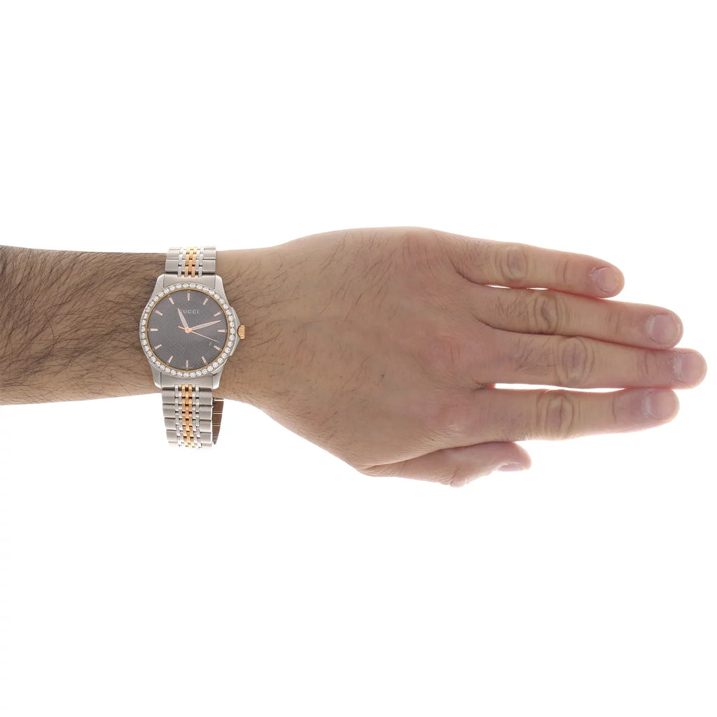 / Watch Diamond Tone Ya126410 Rose . 38mm G-Timeless Steel S. Gucci Two 2