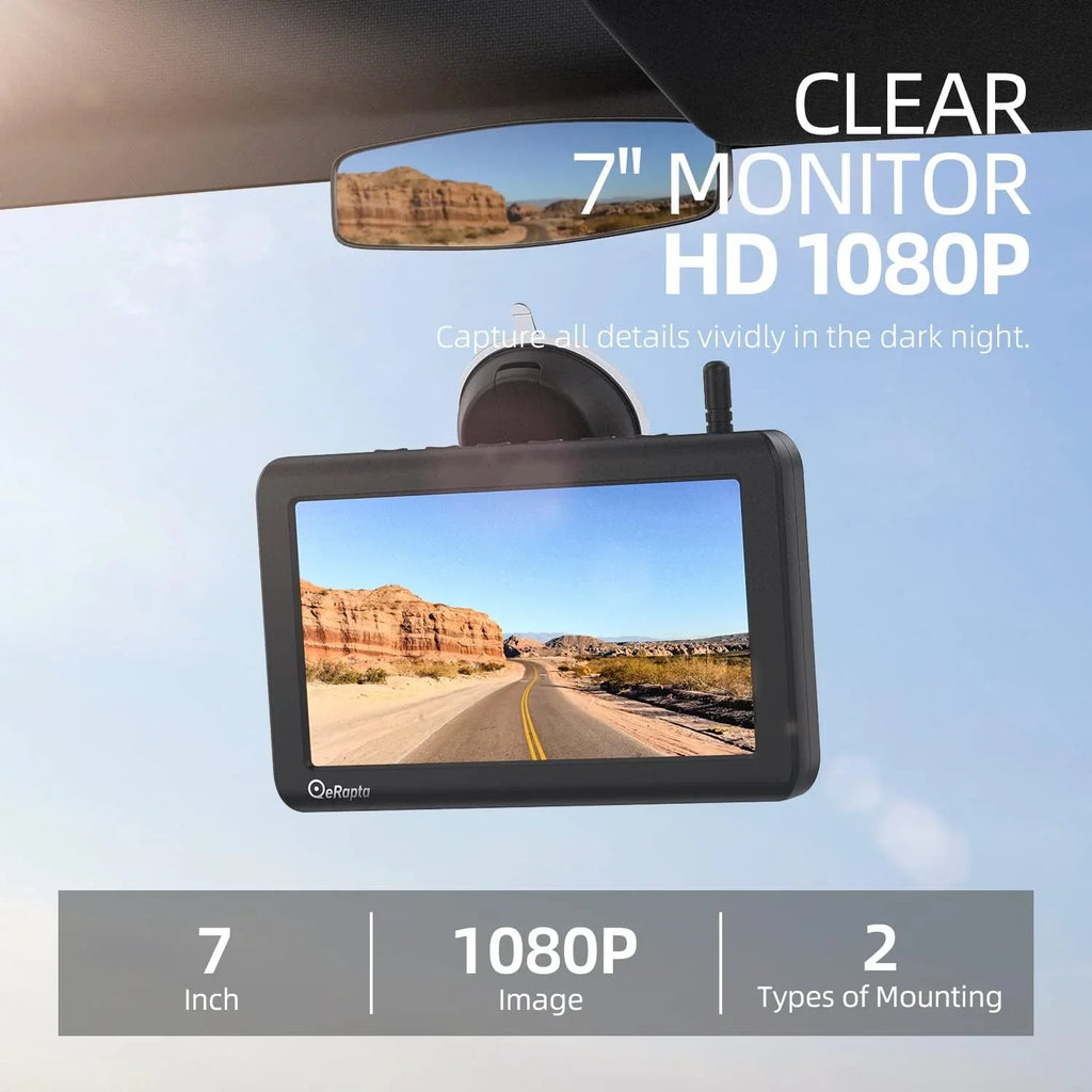 Truck Monitor for Backup IP69K A1TYZX7 1080P Wireless Car Install, Night Erapta Battery, Camera Mins Moistureproof Solar with Camera 4800mAh Reverse Vision 3