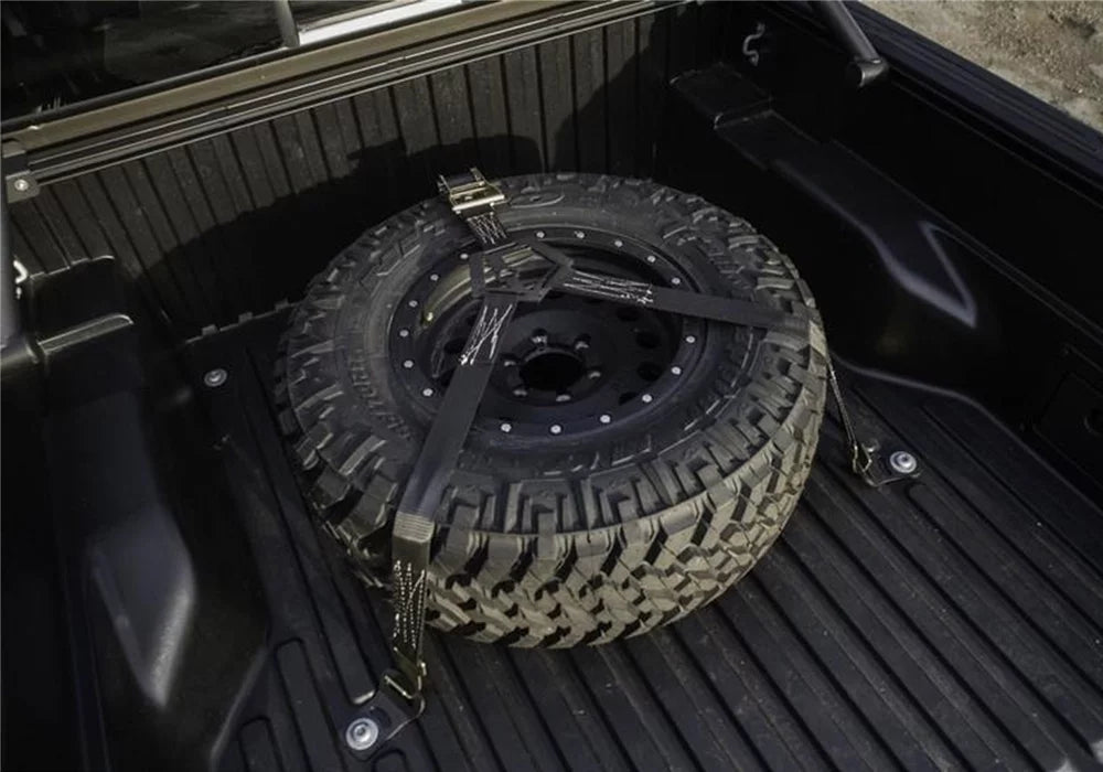 Strap N-Fab RealTruck Black | by Universal With Strap Black Gloss Mounted Carrier Bm1Tsbk | Rapid | Fit Tire Bed