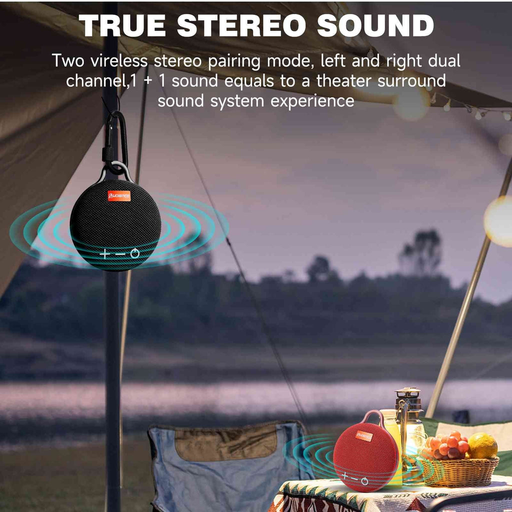UrbanX 2 20H Vessel, Audience Playtime, for Pack Moistureproof Speaker IPX7 Compact Beach, Pool, Wireless 5 Bluetooth Speaker & Biking Sound, Stylo Punchy Clip, Series with Black with Bass, Big
