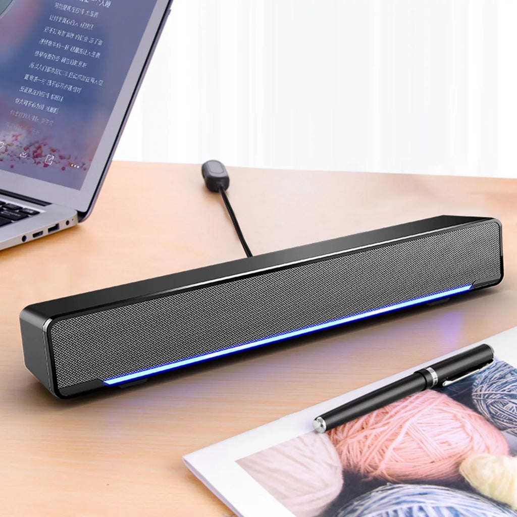 Powerful Laptop Bass Stereo Input Player Surround Computer Box MP3 Bar Speaker Tablet Smartphone Sound Subwoofer Wired 3.5mm Audio V-196 for MP4