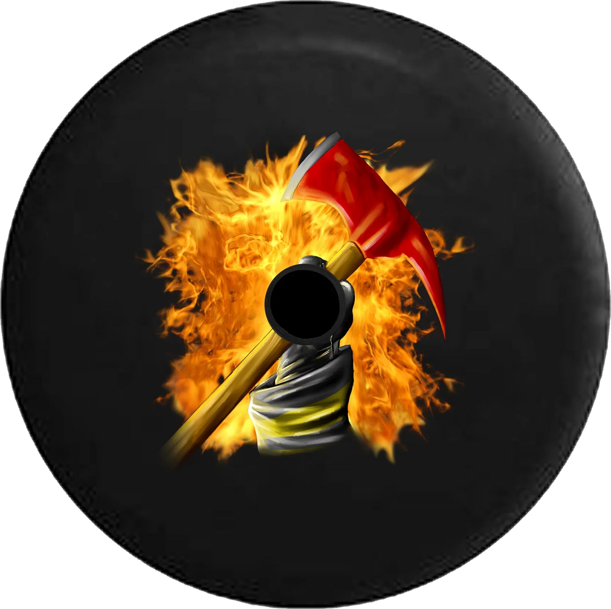 Inch Camera for Flames 2018 Firefighter 32 Axe Shield Holding 2019 Jeep Tire Wrangler Backup Fireball Spare