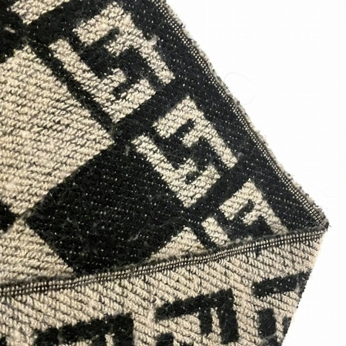 Zucca brand men's check accessory block scarf Pre-Owned (Good) pattern fringe