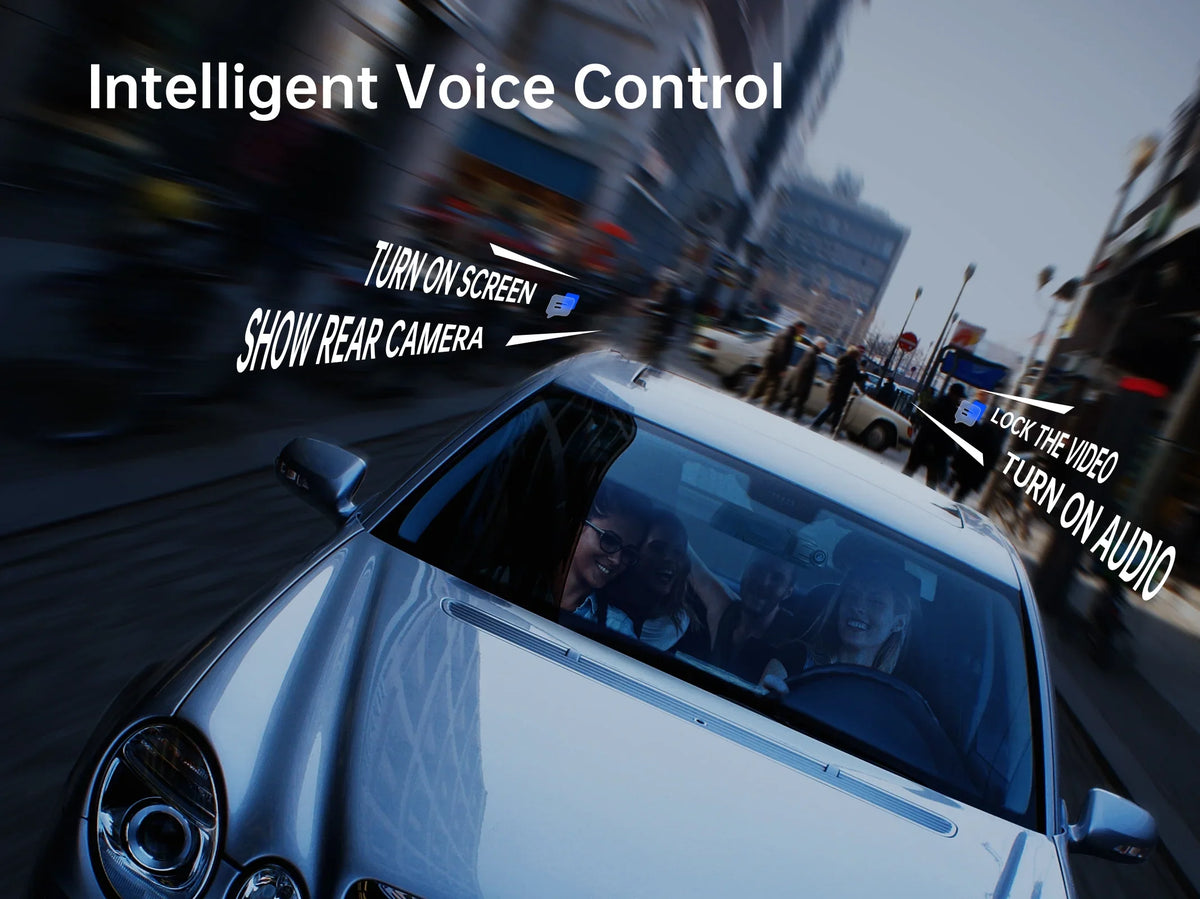 with Monitor Cars&Trucks, Mirror Camera Mode, Parking 32GB 24H include Cam, and 10" Vision, Driving Free Pelsee Rear View Voice for Card Dash w/ Assistant 2.5K Control, Smart Mirror Night