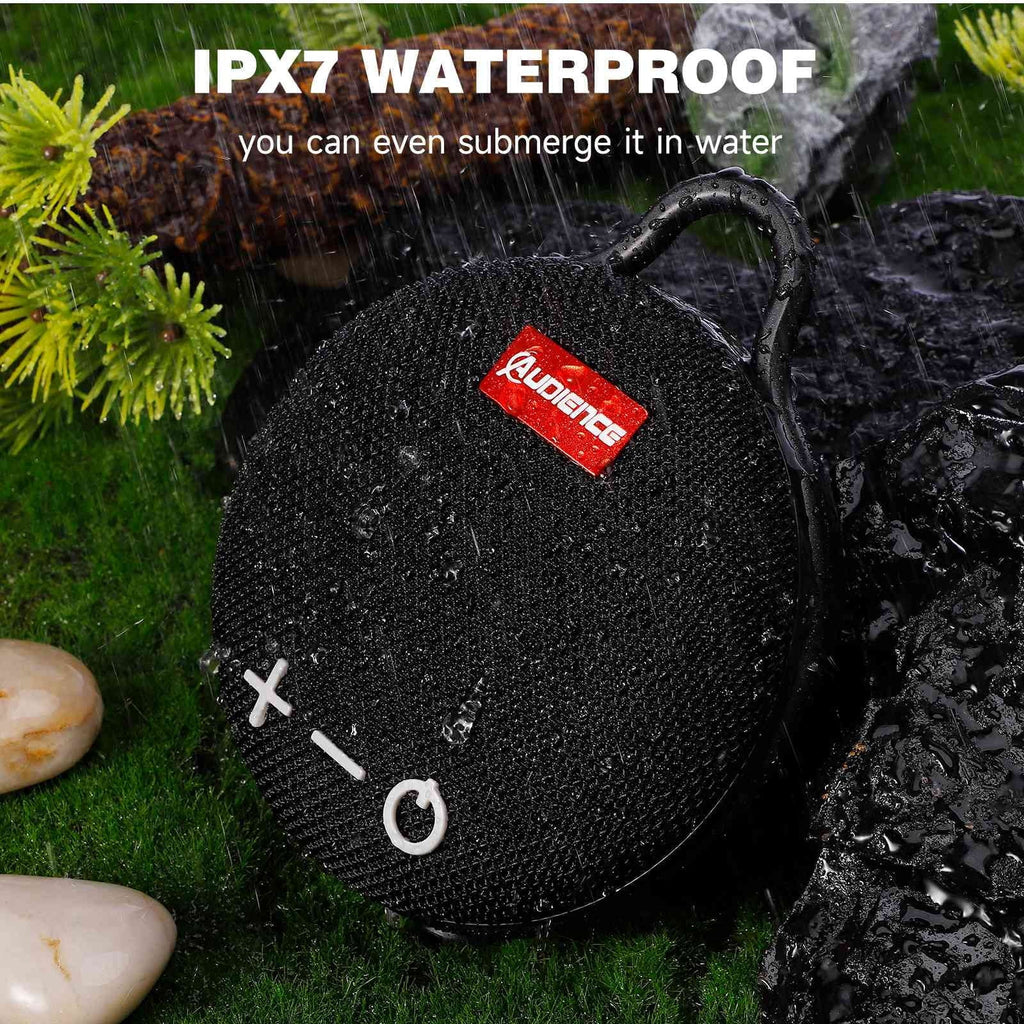 UrbanX 2 20H Vessel, Audience Playtime, for Pack Moistureproof Speaker IPX7 Compact Beach, Pool, Wireless 5 Bluetooth Speaker & Biking Sound, Stylo Punchy Clip, Series with Black with Bass, Big