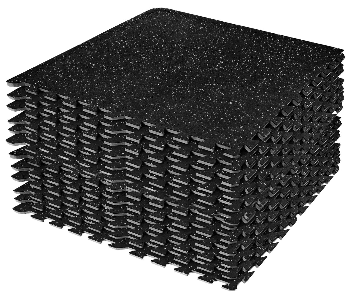 Gym Rubber Floor - 12 Density Thick Top Fitness Home Flooring High Mat Interlocking 1/2" Gym Sivan for Gym Foam