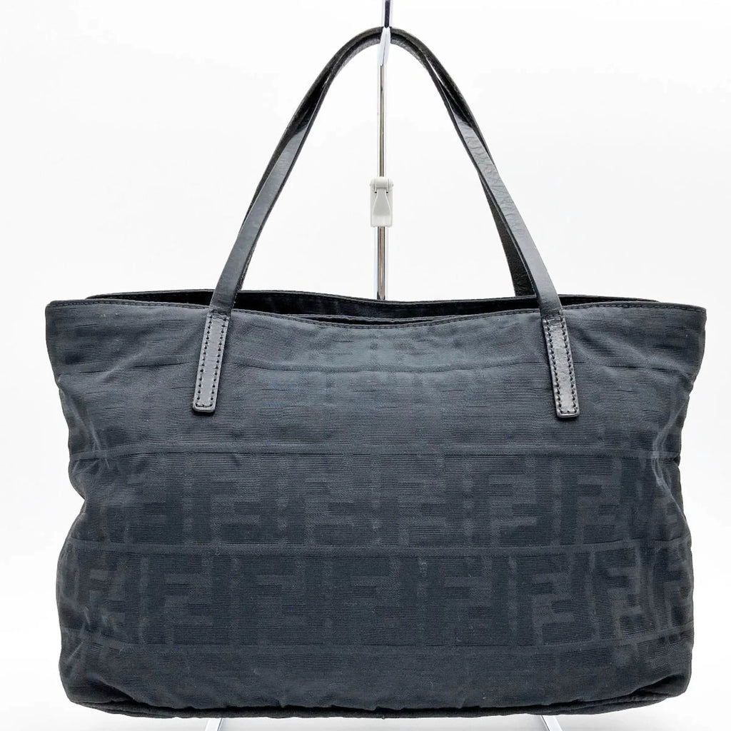 bag (Good) ladies black Pre-Owned nylon canvas 15786 handbag tote Zucca pattern
