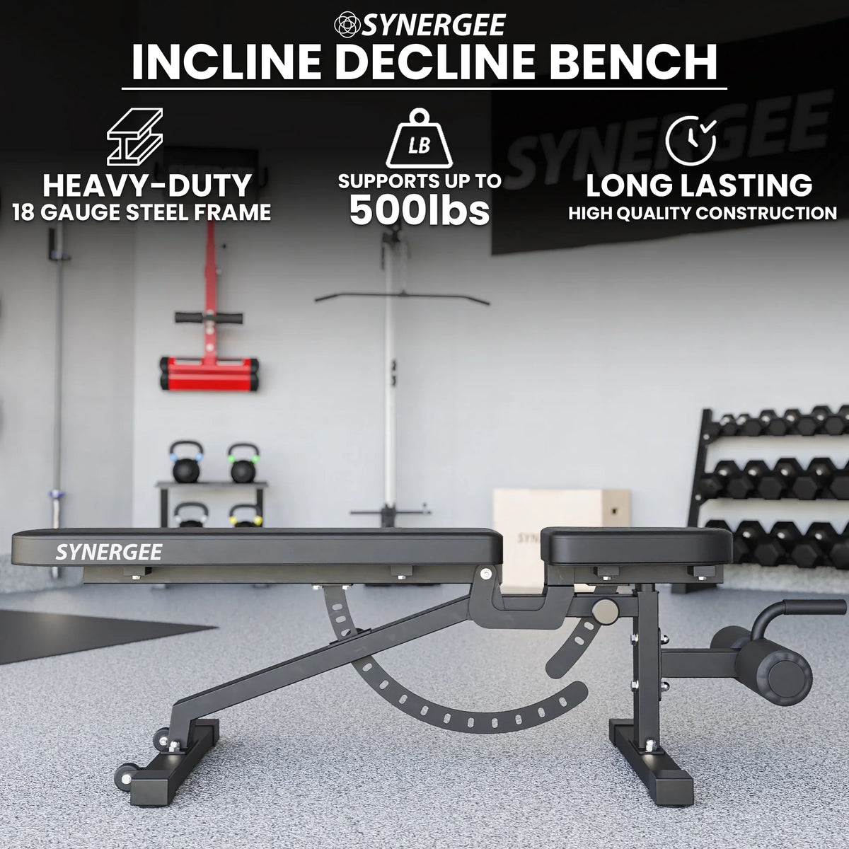 Workouts. Weight for Adjustable and Excellent Workout Barbell Dumbbell Synergee & Press Decline Bench Garage Bench. Exercises Incline Home for Commercial, Gym. &