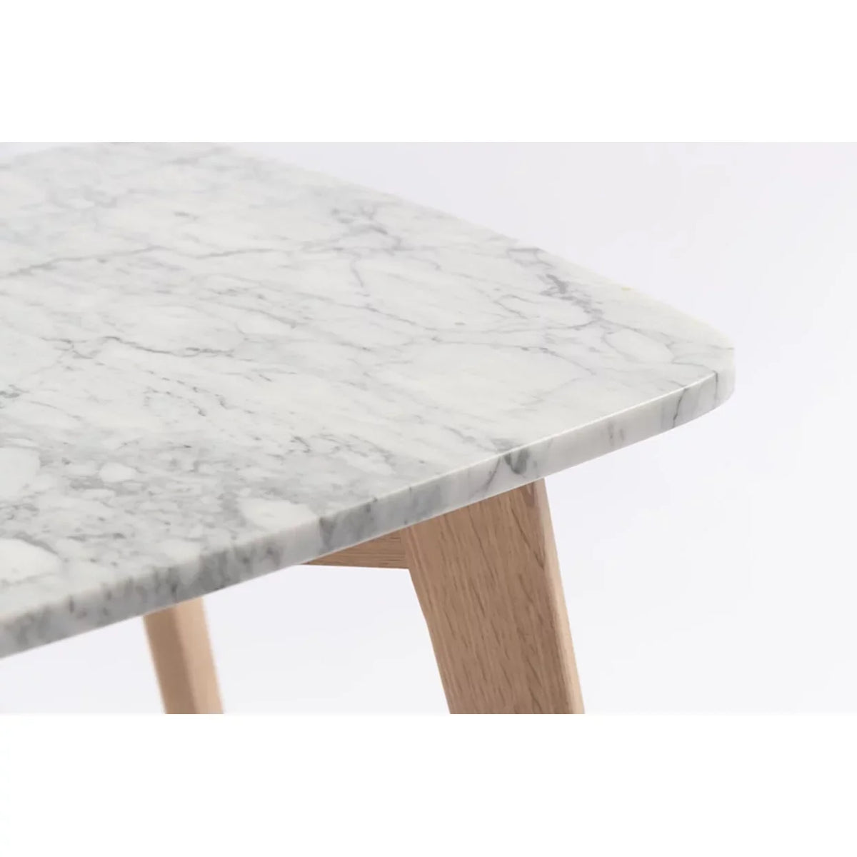 x White Legs Cima 21" Marble Rectangular Oak Carrara Table Italian 12" with