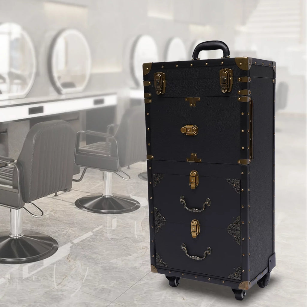 Holder Box Stylist Aiqidi Tool Barber with Train Trolley Lockable Makeup Salon Beauty Hairdressing Luggage Cosmetic Case Travel Organizer Hair Rolling Dryer