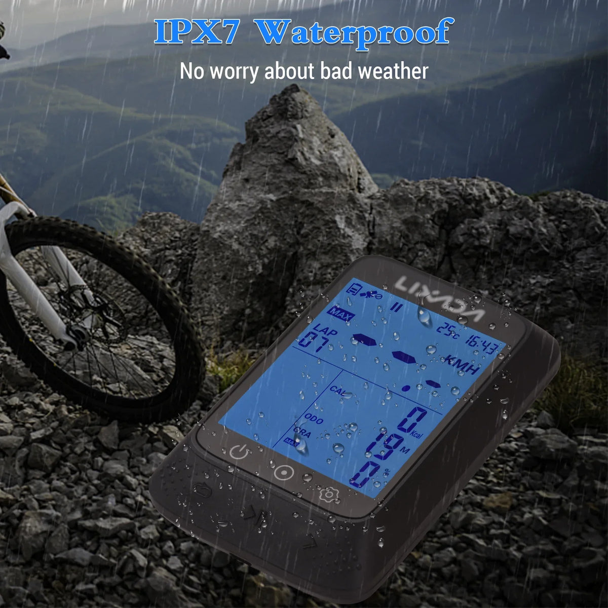 Bike Gradient + Wireless Altitude Fits Computer with Sensor Lixada 2.3in Strava Moistureproof