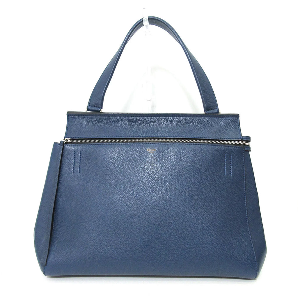 (Good) Calf Medium Edge Blue Ladies Bag Celine One Handle Leather Pre-Owned Tote Handbag