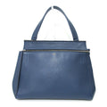 (Good) Calf Medium Edge Blue Ladies Bag Celine One Handle Leather Pre-Owned Tote Handbag