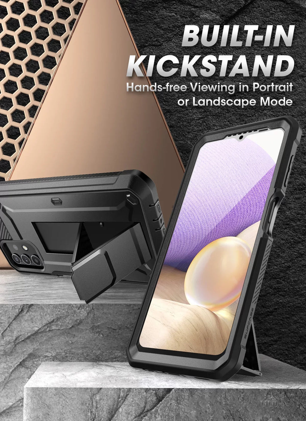 for 4G Full-Body Kickstand with (Black) Designed Rugged Series Galaxy Pro Fit 5G Protector A32 Screen Samsung Case Built-in Holster Beetle [Not Version], Case & Unicorn