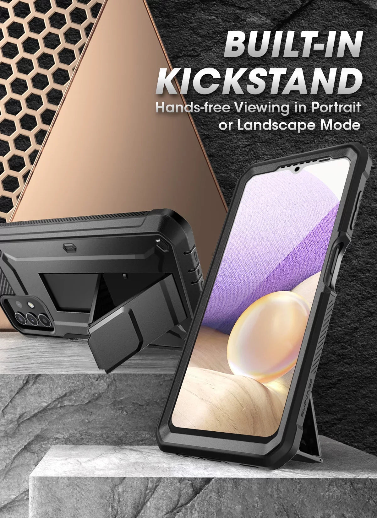for 4G Full-Body Kickstand with (Black) Designed Rugged Series Galaxy Pro Fit 5G Protector A32 Screen Samsung Case Built-in Holster Beetle [Not Version], Case & Unicorn