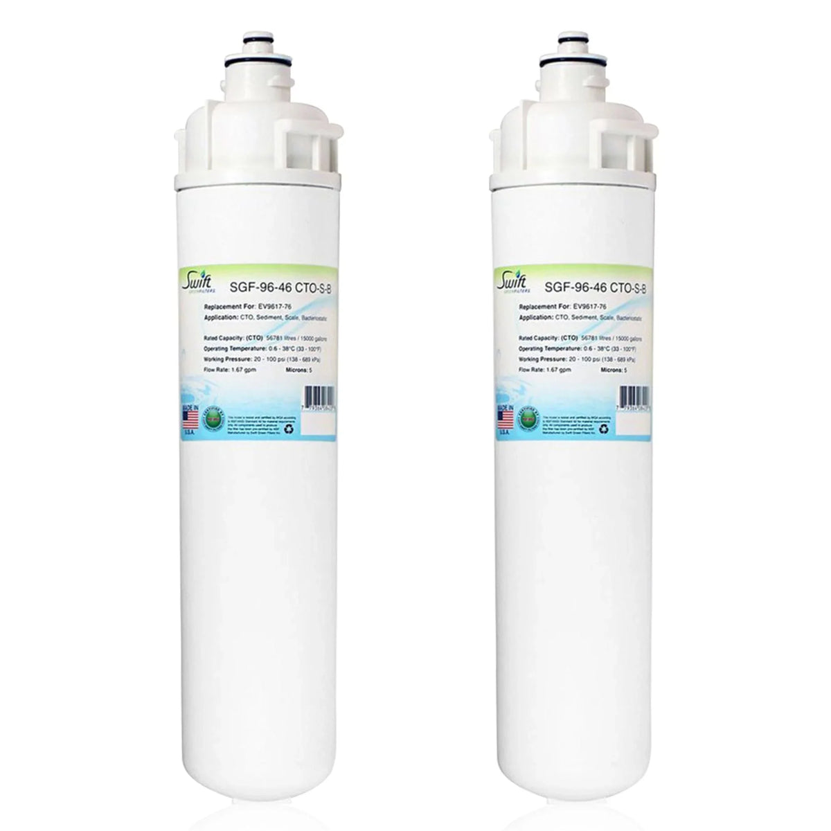 Made of for Fits Filters 2) Filter EV9617-76, -S-B -96-46 Commercial (Pack in Moisture Swift Green