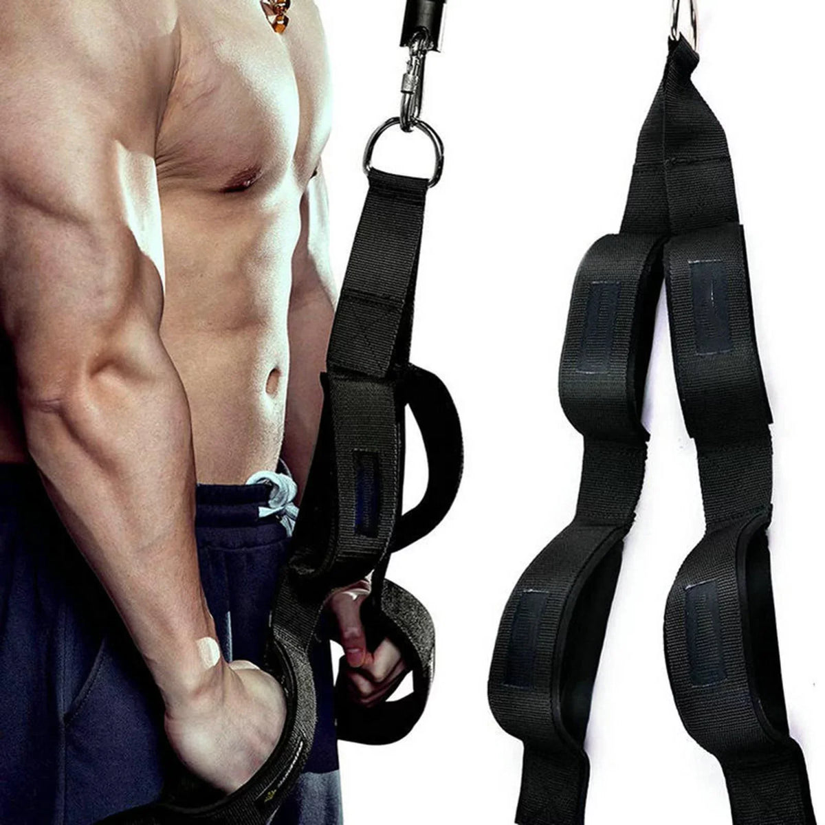 Arm Gym Handles Lifting Tricep Attachment Abdominal Cable Training Grip Machine Strap Weight Heavy for Equipment Duty Strap