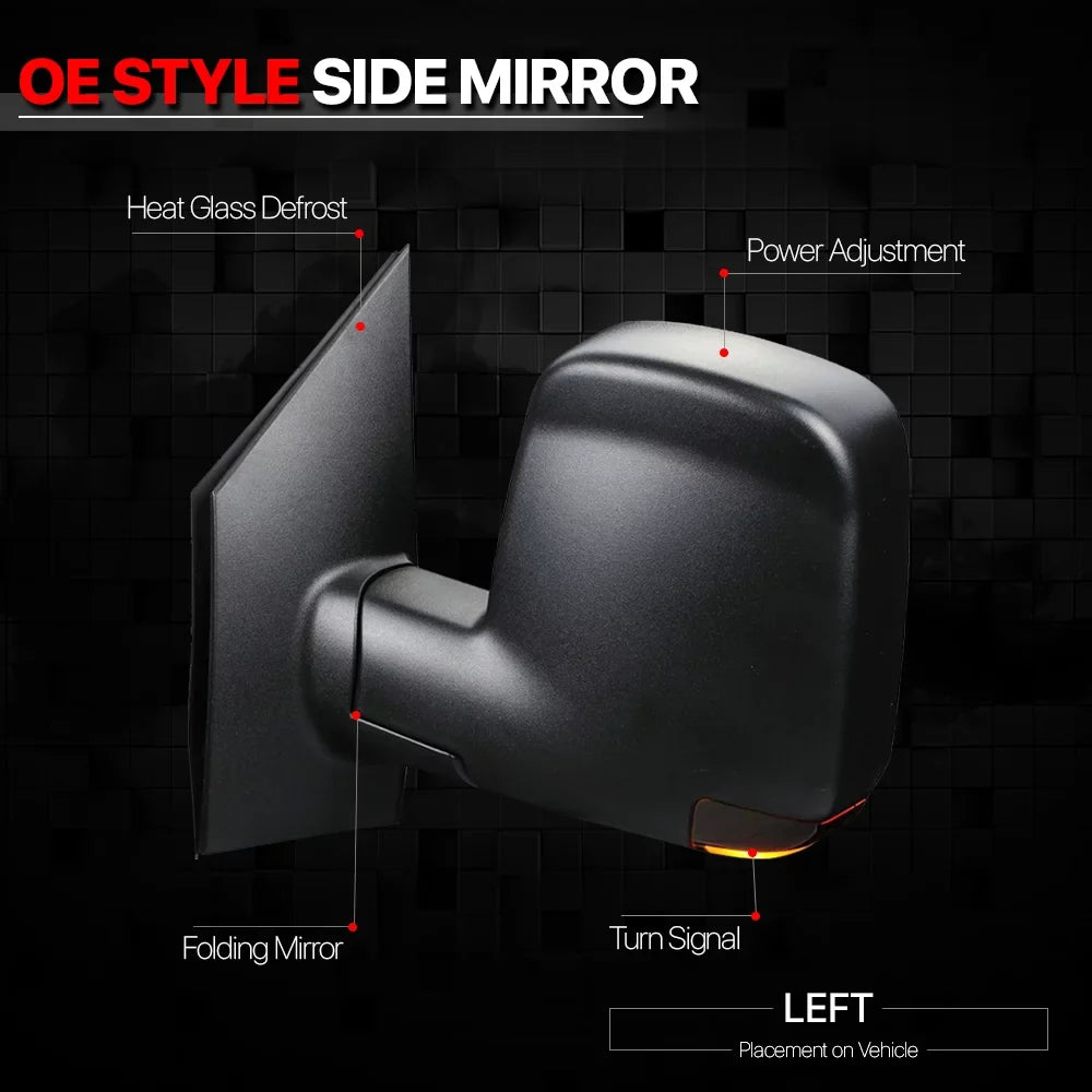 Side Rear Express/ For Signal Savana Heated+Power Operated View 17 12 2008-2018 with Door Driver Chevy 09 11 Left Door 16 10 Turn 14 13 Espejos Mirror 15