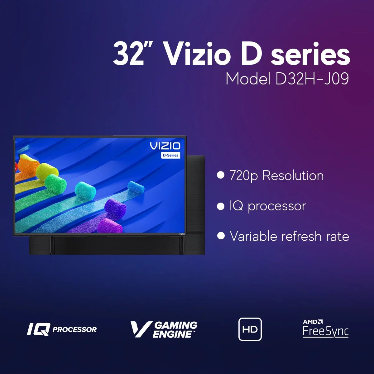 and Free Wall + Series Processor, 32 with Chromecast Inch - Mount AirPlay (Refurbished) Restored Smart Engine, 720p D32H-J09 Class (No V-Gaming D Stands) Built-in