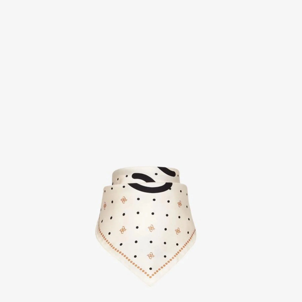 Logo FXT337 Scarf Fendi Karligraphy 33 cm Silk Ivory Black