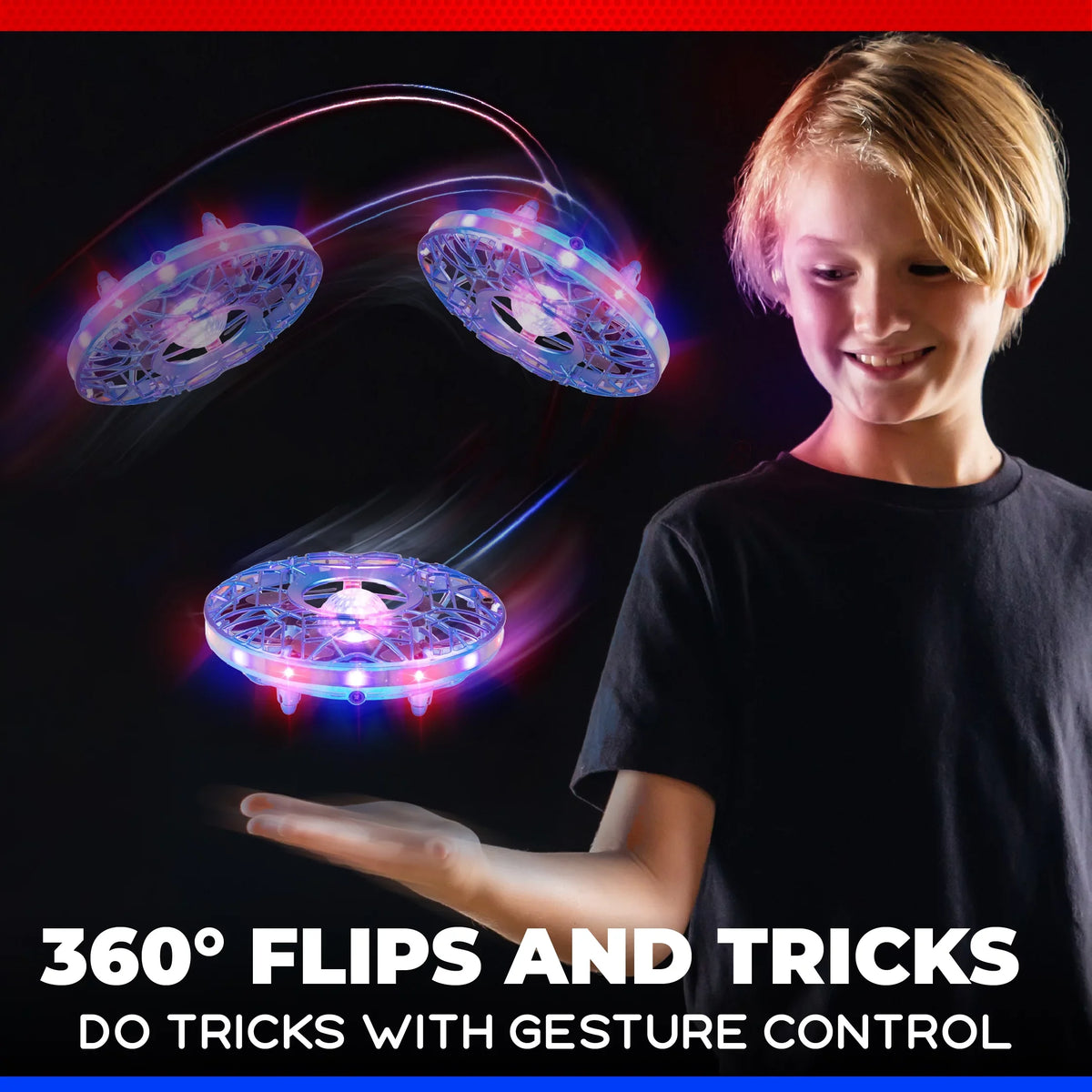 Scoot Hand Mini Force1 Drone Controlled (Blue) Aerial with Drone Light Projector Pro