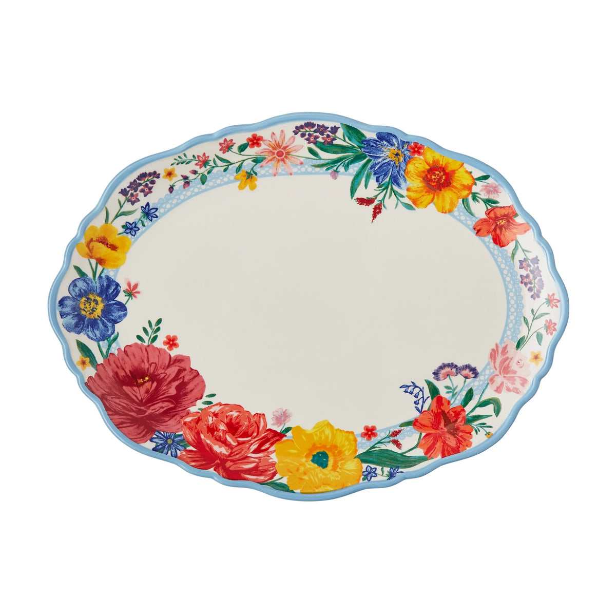 Woman Pioneer Serve The Stoneware Blooms Brilliant Platter